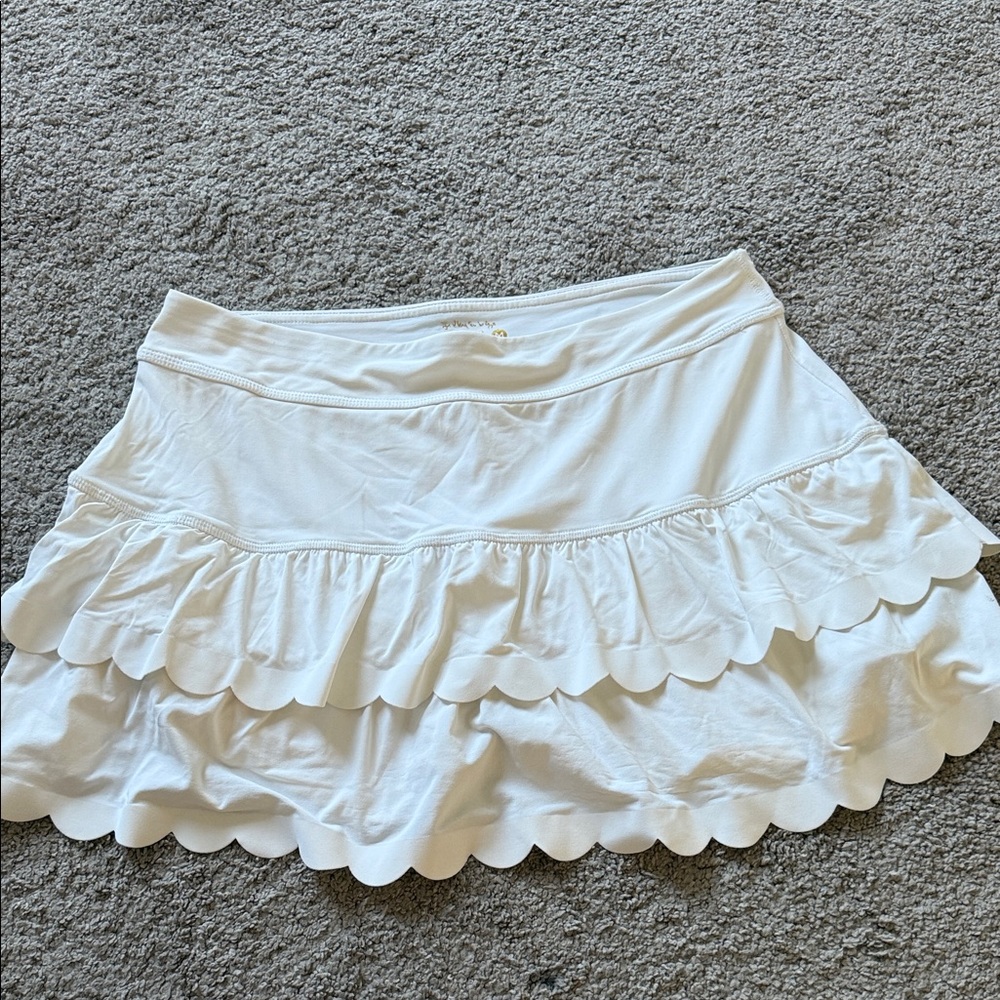 Lilly Pulitzer Luxletic White Scalloped Skort